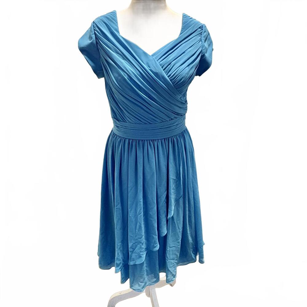 NWT Symphony of Venus Pleated Draped Chiffon Midi Dress 10